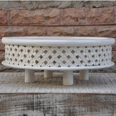 Bristol Carved Legs Round Coffee Table White 80cm